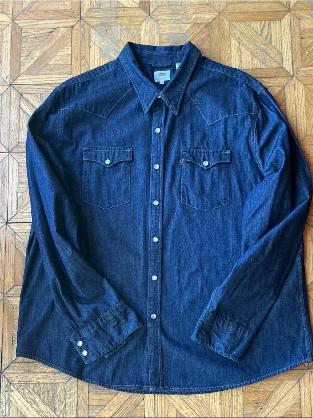 Levi's Indigo Denim Western Button-Down Shirt - Men's Long Sleeve